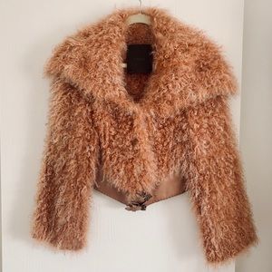 Fendi peach teddy bear woolly bolero jacket small